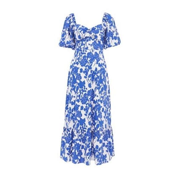 HYACINTH HOUSE Blue Floral Seaport Midi Dress Size S NWT Retail $148 Tuckernuck - Picture 8 of 8